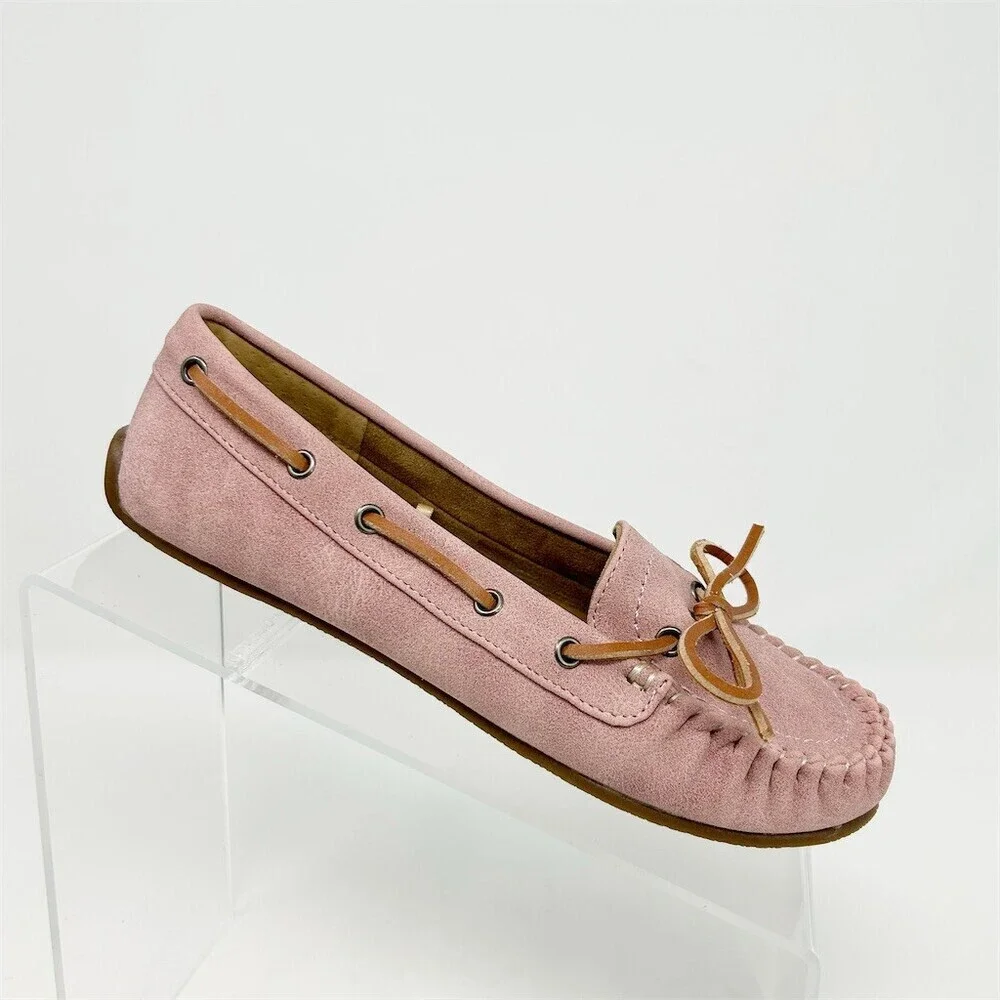 Lucky Brand Girls Moccasin Loafer Flats Pink Blush Slip On Bow Size 3M